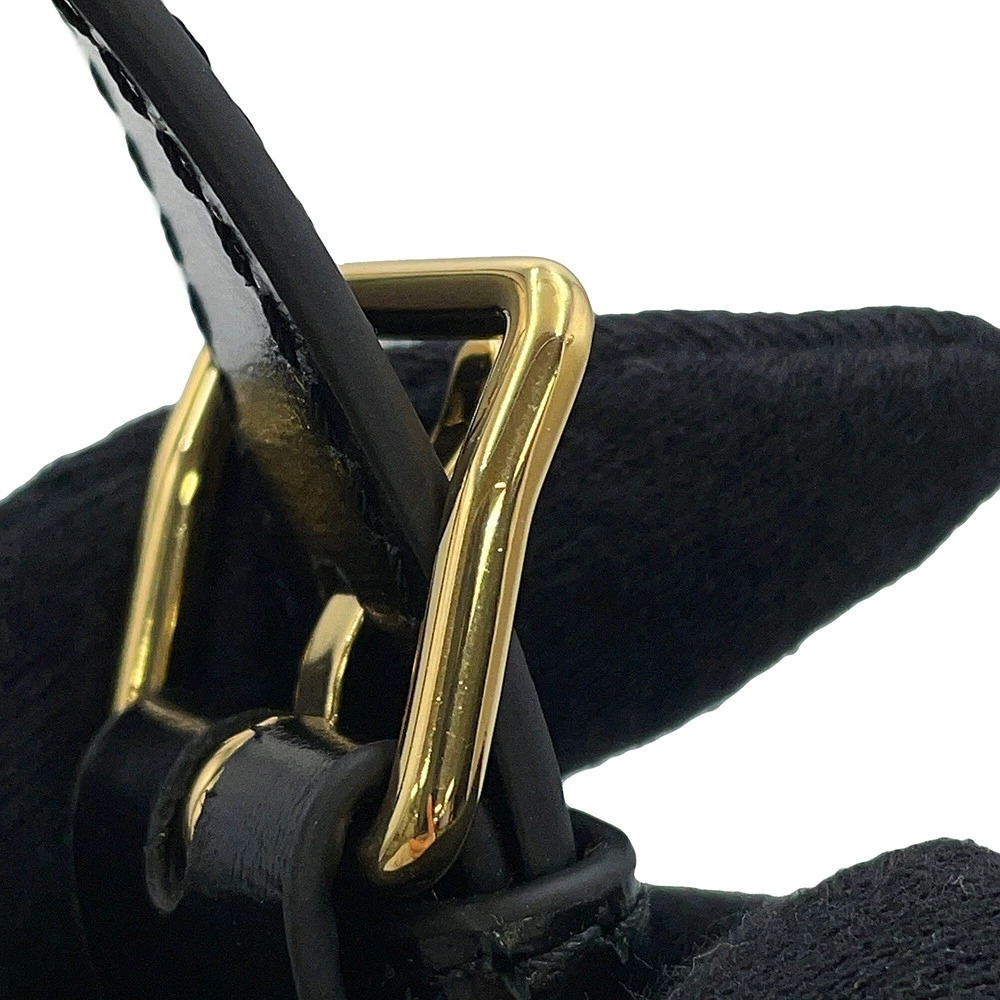 Celine Triomphe Teen Buzas Shoulder Bag Leather Black - Picture 11 of 12